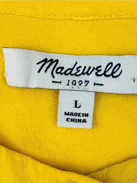 Madewell pintucked blouse. Short, pleated sleeves. 100% Silk. Women’s size L. - Picture 7 of 10